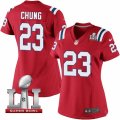 Womens Nike New England Patriots #23 Patrick Chung Elite Red Alternate Super Bowl LI 51 NFL Jersey