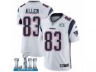 Men Nike New England Patriots #83 Dwayne Allen White Vapor Untouchable Limited Player Super Bowl LII NFL Jersey