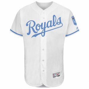 Men\'s Kansas City Royals Majestic Blank White Fashion 2016 Father\'s Day Flex Base Team Jersey