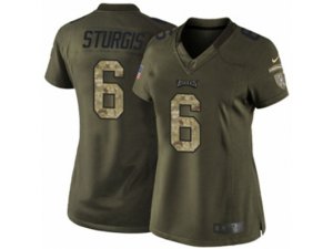 Women Nike Philadelphia Eagles #6 Caleb Sturgis Limited Green Salute to Service NFL Jersey