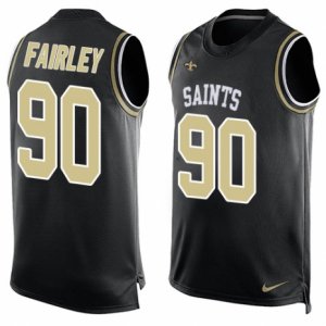 Mens Nike New Orleans Saints #90 Nick Fairley Limited Black Player Name & Number Tank Top NFL Jersey