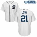 Men's Majestic Detroit Tigers #21 Mark Lowe Replica White Home Cool Base MLB Jersey