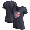 Cincinnati Bengals Navy Womens NFL Pro Line by Fanatics Branded Banner State T-Shirt