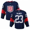 Men Adidas Team USA #23 Kyle Palmieri Navy Blue Away 2016 World Cup Ice Hockey Jersey