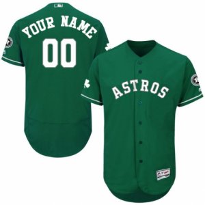 Mens Majestic Houston Astros Customized Green Celtic Flexbase Authentic Collection MLB Jersey