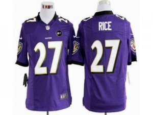 Nike Baltimore Ravens #27 ray rice purple jerseys[game Art Patch]