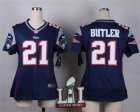 Nike Patriots #21 Malcolm Butler Navy Women 2017 Super Bowl LI Game Jersey