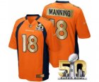 Nike Denver Broncos #18 Peyton Manning Orange Jerseys(Limited Super Bowl 50th)