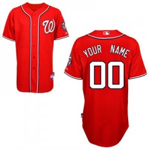 Customized Washington Nationals Jersey Red 2011 1 Cool Base Baseball