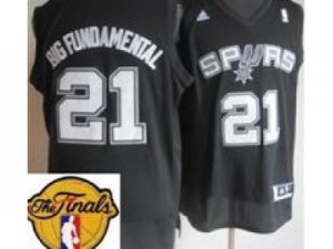 NBA San Antonio Spurs #21 Tim Duncan Black(Swingman 2013 Finals Patch)
