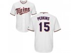 Youth Minnesota Twins #15 Glen Perkins White Cool Base Stitched MLB Jersey