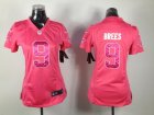 Nike Women New Orleans Saints #9 Drew Brees Pink Jerseys