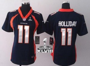 2014 super bowl xlvii nike women nfl jerseys denver broncos #11 holliday blue[new nike]