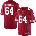 Mens Nike San Francisco 49ers #64 Mike Purcell Limited Red Team Color NFL Jersey