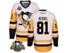 Youth Reebok Pittsburgh Penguins #81 Phil Kessel Authentic White Away 50th Anniversary Patch NHL Jersey