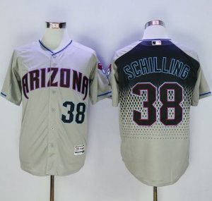 Arizona Diamondbacks #38 Curt Schilling Gray-Capri New Cool Base Stitched Baseball Jersey