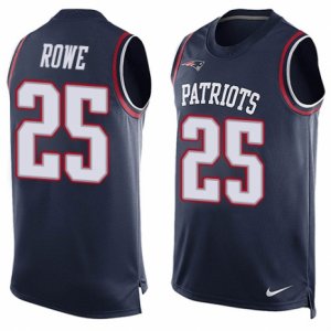 Mens Nike New England Patriots #25 Eric Rowe Limited Navy Blue Player Name & Number Tank Top NFL Jersey