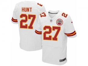 Mens Nike Kansas City Chiefs #27 Kareem Hunt Elite White NFL Jersey