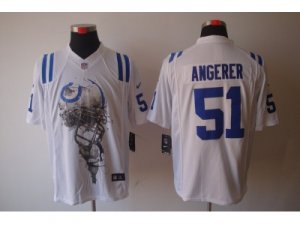 Nike NFL Indianapolis Colts #51 Pat Angerer white Jerseys(Helmet Tri-Blend Limited)