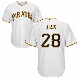 Men\'s Majestic Pittsburgh Pirates #28 John Jaso Authentic White Home Cool Base MLB Jersey