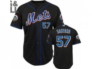 MLB New York Mets #57 Johan Santana Black Cool Base[50th Anniversary Patch]