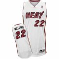Mens Adidas Miami Heat #22 Derrick Williams Authentic White Home NBA Jersey