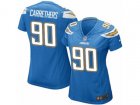 Women Nike Los Angeles Chargers #90 Ryan Carrethers Game Electric Blue Alternate NFL Jersey