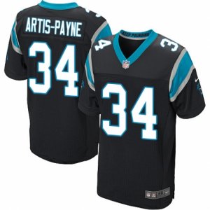 Mens Nike Carolina Panthers #34 Cameron Artis-Payne Elite Black Team Color NFL Jersey