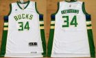 NBA Men Milwaukee Bucks #34 Giannis Antetokounmpo White Revolution 30 Stitched jersey