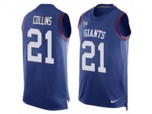 Mens Nike New York Giants #21 Landon Collins Limited Royal Blue Player Name & Number Tank Top NFL Jersey