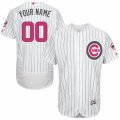 Mens Majestic Chicago Cubs Customized Authentic White 2016 Mothers Day Fashion Flex Base MLB Jersey