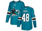 Men Adidas San Jose Sharks #48 Tomas Hertl Teal Home Authentic Stitched NHL Jersey