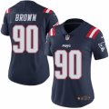 Women's Nike New England Patriots #90 Malcom Brown Limited Navy Blue Rush NFL Jersey