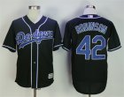 Dodgers #42 Jackie Robinson Charcoal Cool Base Jersey