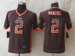 Youth 2014 New Nike Cleveland Browns #2 Manziel Brown Jerseys(Drift Fashion)