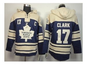 nhl jerseys toronto maple leafs #17 clark blue-cream[pullover hooded sweatshirt][patch C]