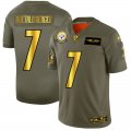 Nike Steelers #7 Ben Roethlisberger 2019 Olive Gold Salute To Service Limited Jersey