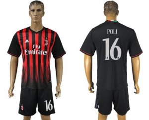 AC Milan #16 Poli Home Soccer Club Jersey