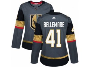 Women Adidas Vegas Golden Knights #41 Pierre-Edouard Bellemare Authentic Gray Home NHL Jersey