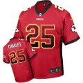 Nike Kansas City Chiefs #25 Jamaal Charles Red Jersey(Elite Drift Fashion)