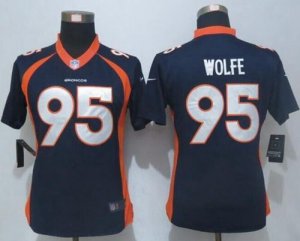 Women Nike Denver Broncos #95 Derek Wolfe Blue Alternate Stitched NFL New Limited Jersey