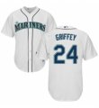 Majestic Seattle Mariners #24 Ken Griffey Authentic White Home Cool Base MLB Jersey