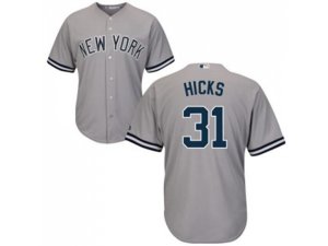 Youth New York Yankees #31 Aaron Hicks Grey Cool Base Stitched MLB Jersey