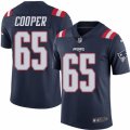 Mens Nike New England Patriots #65 Jonathan Cooper Limited Navy Blue Rush NFL Jersey