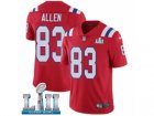 Men Nike New England Patriots #83 Dwayne Allen Red Alternate Vapor Untouchable Limited Player Super Bowl LII NFL Jersey