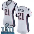 Nike Patriots #21 Malcolm Butler White Wo 2018 Super Bowl LII Game Jersey