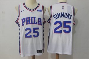 76ers #25 Ben Simmons White Nike Swingman Jersey