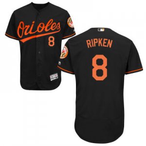 2016 Men Baltimore Orioles #8 Cal Ripken Majestic Black Flexbase Authentic Collection Player Jersey