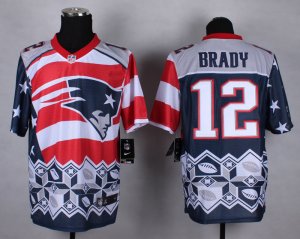 Nike New England Patriots #12 Tom Brady Blue Jerseys(Style Noble Fashion Elite)