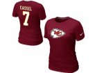 Women Nike Kansas City Chiefs #7 Dexter CASSEL Name & Number T-Shirt Red